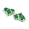 Brass Pave Cubic Zirconia Connector Charms KK-L208-04P-02-3