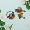 3Pcs 3 Style Colorful Rhinestone Umbrella & Hat & Flower Basket Brooch Pin JEWB-FH0001-13-3