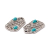 Synthetic Turquoise Teardrop Pendants PALLOY-D013-09AS-3