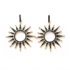 Brass Micro Pave Black Cubic Zirconia Solar Eclipse Pendants KK-I658-56-1