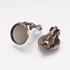 Brass Clip-on Earring Settings LS-KK-I007-AB-NF-2