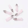 Natural Rose Quartz Pointed Pendants G-P309-05-1