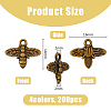 200PCS 4Colors Tibetan Style Alloy Pendants TIBEP-DC0001-03-2