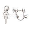 Brass Clip-on Earring Findingsfor non-pierced Ears X-EC143-NF-2