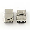 Tarnish Resistant Smooth Surface 201 Stainless Steel Watch Band Clasps STAS-R063-79-1