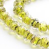 Handmade Gold Sand Lampwork Rondelle Beads Strands LAMP-I010-C-07-1