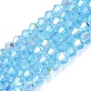 AB Color Plated Transparent Glass Beads Strands GLAA-G127-01-02M-1