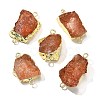 Raw Rough Natural Dyed Quartz Crystal Links Connector Charms G-K189-04LG-08-1