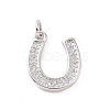 Brass Micro Pave Cubic Zirconia U Shape Charms KK-C012-24P-1