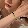 200Pcs Ghana Jamaica Reggae Stripe Resin Beads RESI-SP0001-54B-6