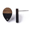 Resin & Walnut Wood Stud Earring Findings MAK-N032-002A-B01-4