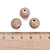 Brass Cubic Zirconia Beads ZIRC-F001-15RG-4