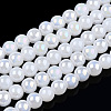 Electroplate Imitation Jade Glass Beads Strands GLAA-T032-J10mm-AB01-1