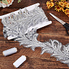 2.5 Yards Sparkle Polyester Flower Ribbon OCOR-GA0002-13-4