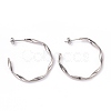 Tarnish Resistant 201 Stainless Steel Wave C-shape Stud Earrings with 304 Stainless Steel Pins EJEW-G298-04P-1