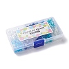 Mixed Baking Paint Crackle Glass & Glass Pearl Bead Sets HY-X0009-8mm-03-3