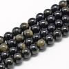 Natural Golden Sheen Obsidian Beads Strands G-R446-10mm-22-1