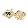 Brass Micro Pave Clear Cubic Zirconia Pendants KK-C045-19G-2
