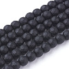 Synthetic Black Stone Beads Strands G-C059-6mm-1-1