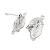 Brass Micro Pave Cubic Zirconia Stud Earring Findings KK-U015-05P-2
