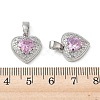 Valentine's Day Brass Micro Pave Pearl Pink Cubic Zirconia Charms KK-A299-14P-3