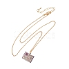 Brass Enamel Book Pendant Necklaces for Women KK-CBAF5B9-01G-12-2