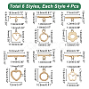 DICOSMETIC 24Pcs 6 Styles Rack Plating Brass Toggle Clasps KK-DC0001-45-2