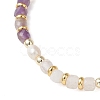 Natural Gemstone & Cultured Freshwater Pearl Cube & Rice Beaded Stretch Bracelets for Women BJEW-JB13390-5