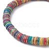 Polymer Clay Disc Heishi Surfer Stretch Bracelets BJEW-JB09834-01-2