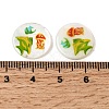 Ocean Printed Natural Freshwater Shell Flat Round Beads SHEL-A006-13I-3