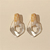 Oval Resin Dangle Stud Earrings FS-WGCF92D-03-1