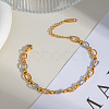 Stainless Steel Oval Link Chain Bracelets for Women QE8040-3-2