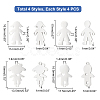 16Pcs 4 Style 201 Stainless Steel Connector Charms STAS-UN0035-52-4