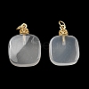 Natural White Agate Pendants G-R489-05G-3
