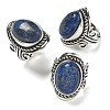 Natural Lapis Lazuli Adjustable Rings RJEW-I108-01AS-10-5