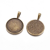 Tibetan Style Pendant Cabochon Settings X-TIBEP-20474-AB-LF-2