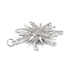 Brass Micro Pave Clear Cubic Zirconia Pendants ZIRC-P086-31P-3