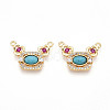 Synthetic Turquoise Rectangle with Flower Pendants KK-N258-15G-1