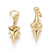 Brass Micro Pave Clear Cubic Zirconia Pendants ZIRC-O035-20G-2