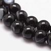 Natural Black Agate Bead Strands G-K166-13-6mm-05-3