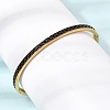 304 Stainless Steel Enamel Hinged Cuff Bangles for Women SA-CBAC920-15G-02-5