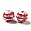 Independence Day Theme Printed Natural Wooden Beads WOOD-L020-B03-2