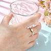 Natural Freshwater Pearl & 304 Stainless Steel Bead Finger Rings RJEW-FS00001-19-5