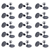40Pcs Ion Plating(IP) 304 Stainless Steel Stud Earring Findings STAS-UN0040-65-1