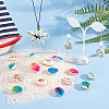 64Pcs 8 Styles Spray Paint & Printed Cowrie Shell Beads SHEL-NB0001-56-5