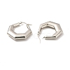 Tarnish Resistant 201 Stainless Steel Chunky Polygon Hoop Earrings STAS-H164-05P-2