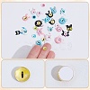 126Pcs 28 Styles Spray Printed Alloy Cabochons MRMJ-AR0001-25-3
