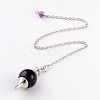 Natural Amethyst Sphere Dowsing Pendulums X-BJEW-E292-A07-1