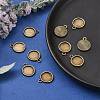 Flat Round Alloy Pendant Cabochon Settings PALLOY-N0088-38AB-NF-5