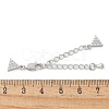 Brass Micro Pave Cubic Zirconia Chain Extender with Glass KK-U052-05P-3